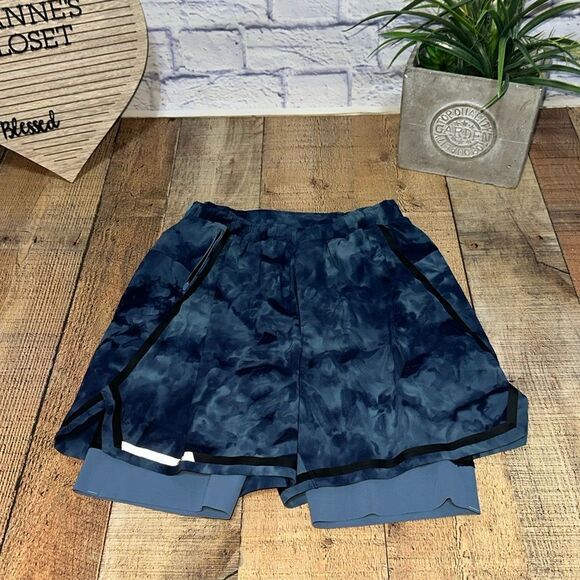 LULULEMON MEN SURGE SHORT 6" LINED BOLD LINES SPRAY DYE - Picture 9 of 14